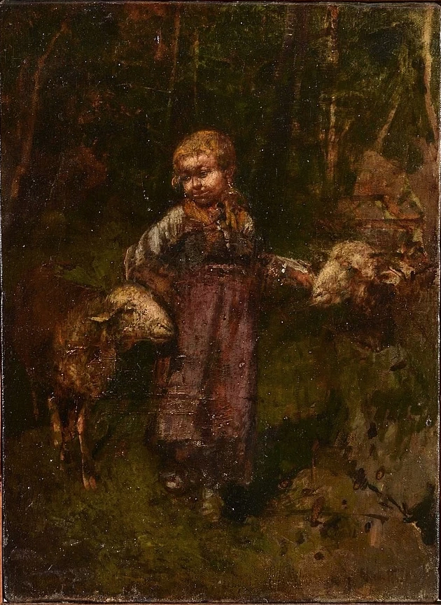 Francesco Paolo Michetti - 144, Ragazza con pecore